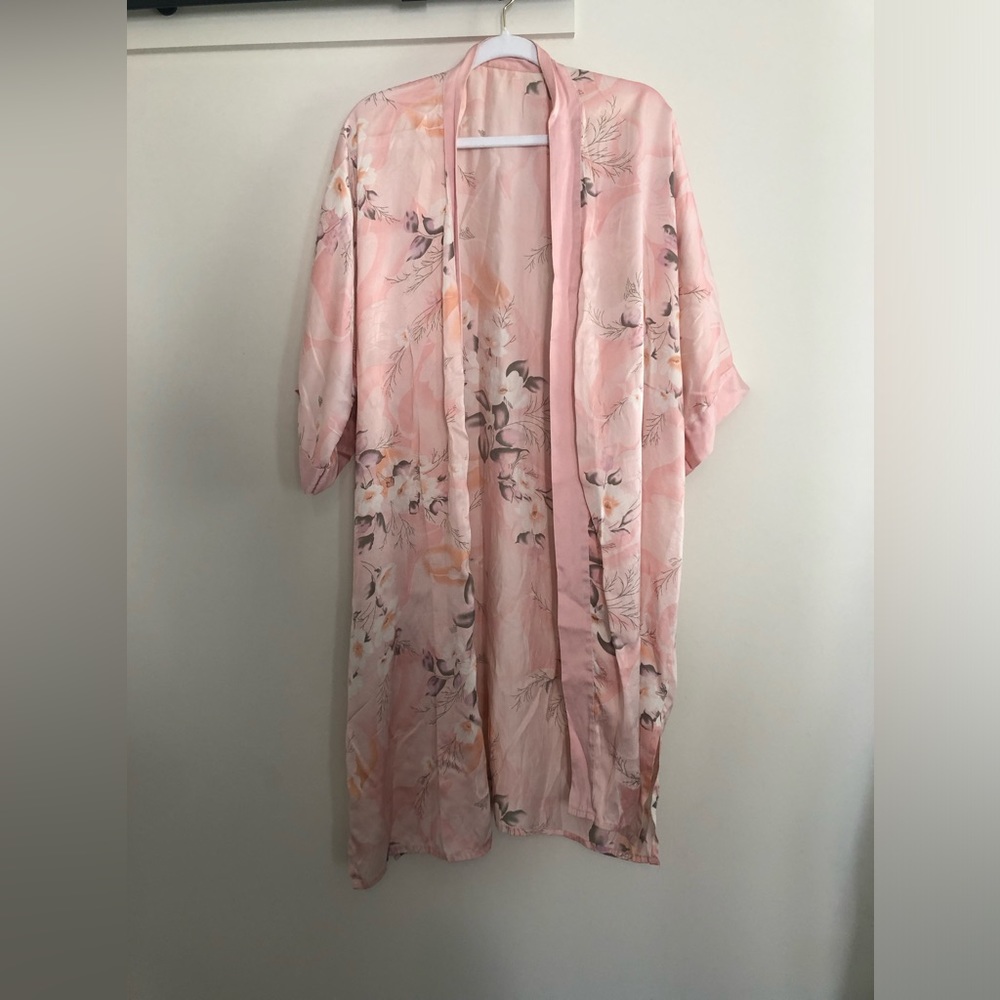 Silk floral kimono no belt EUC